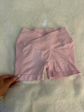 Women’s V-Front Light Pink Athletic Shorts